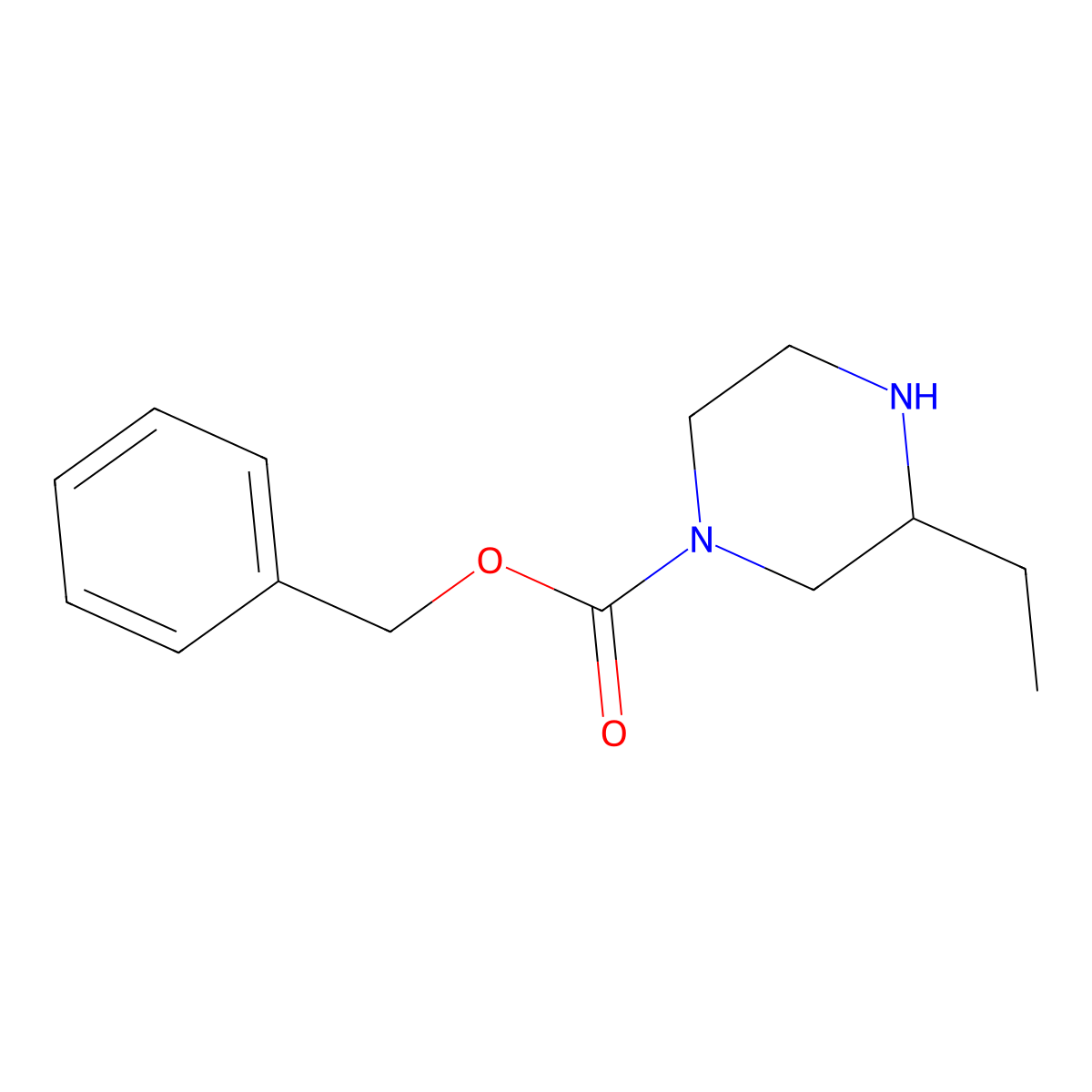 Benzyl 3-ethylpiperazine-1-carboxylate molecular structure, CAS 1031927-01-1