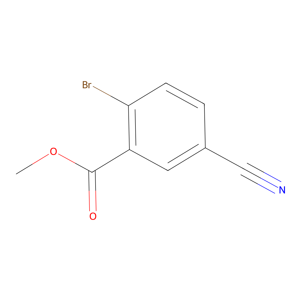 Methyl 2-bromo-5-cyanobenzoate molecular structure, CAS 1031927-03-3