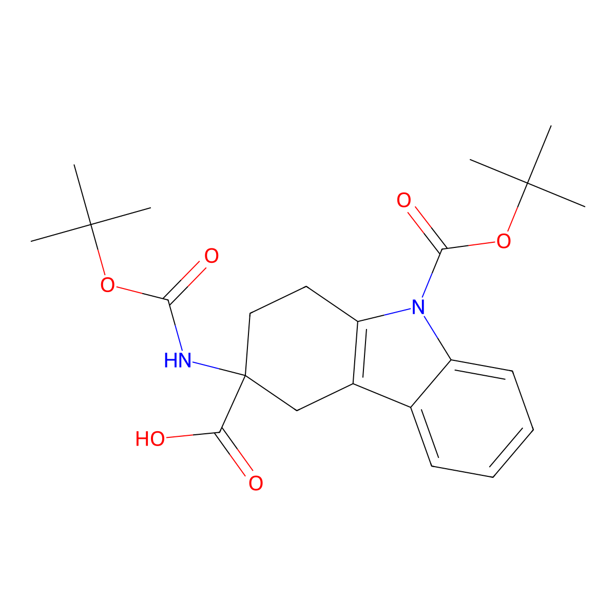 (R,S)-3-Boc-amino-9-boc-1,2,3,4-tetrahydro-carbazole-3-carboxylic acid molecular structure, CAS 1031927-09-9