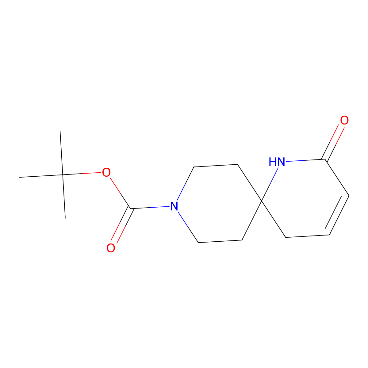 Tert-butyl 2-oxo-1,9-diazaspiro[5.5]undec-3-ene-9-carboxylate molecular structure, CAS 1031927-11-3
