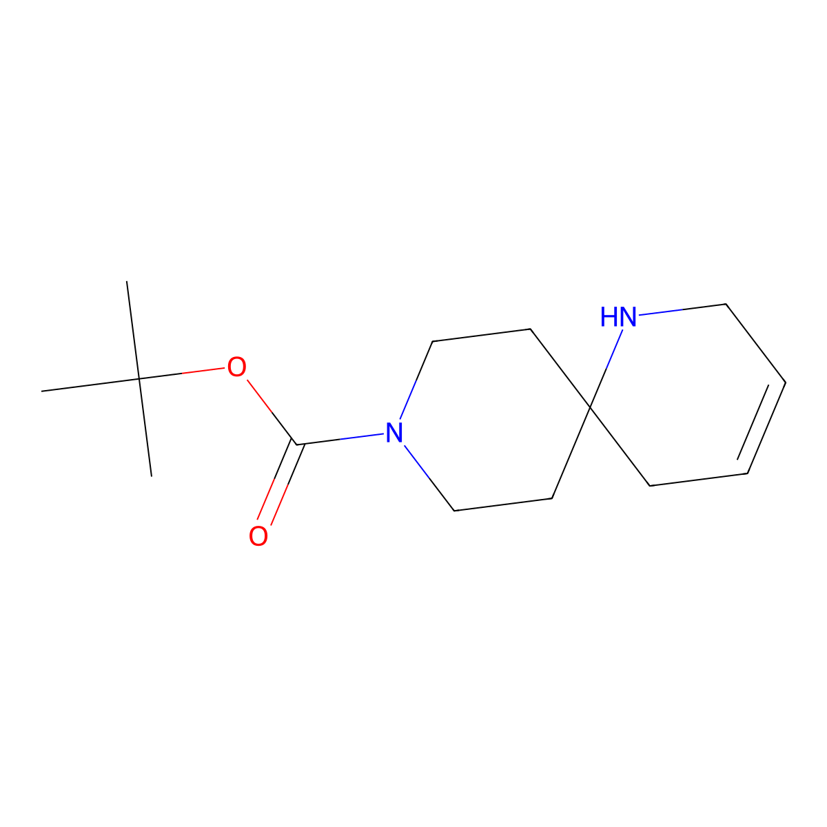 tert-Butyl 1,9-diazaspiro(5.5)undec-3-ene-9-carboxylate molecular structure, CAS 1031927-13-5