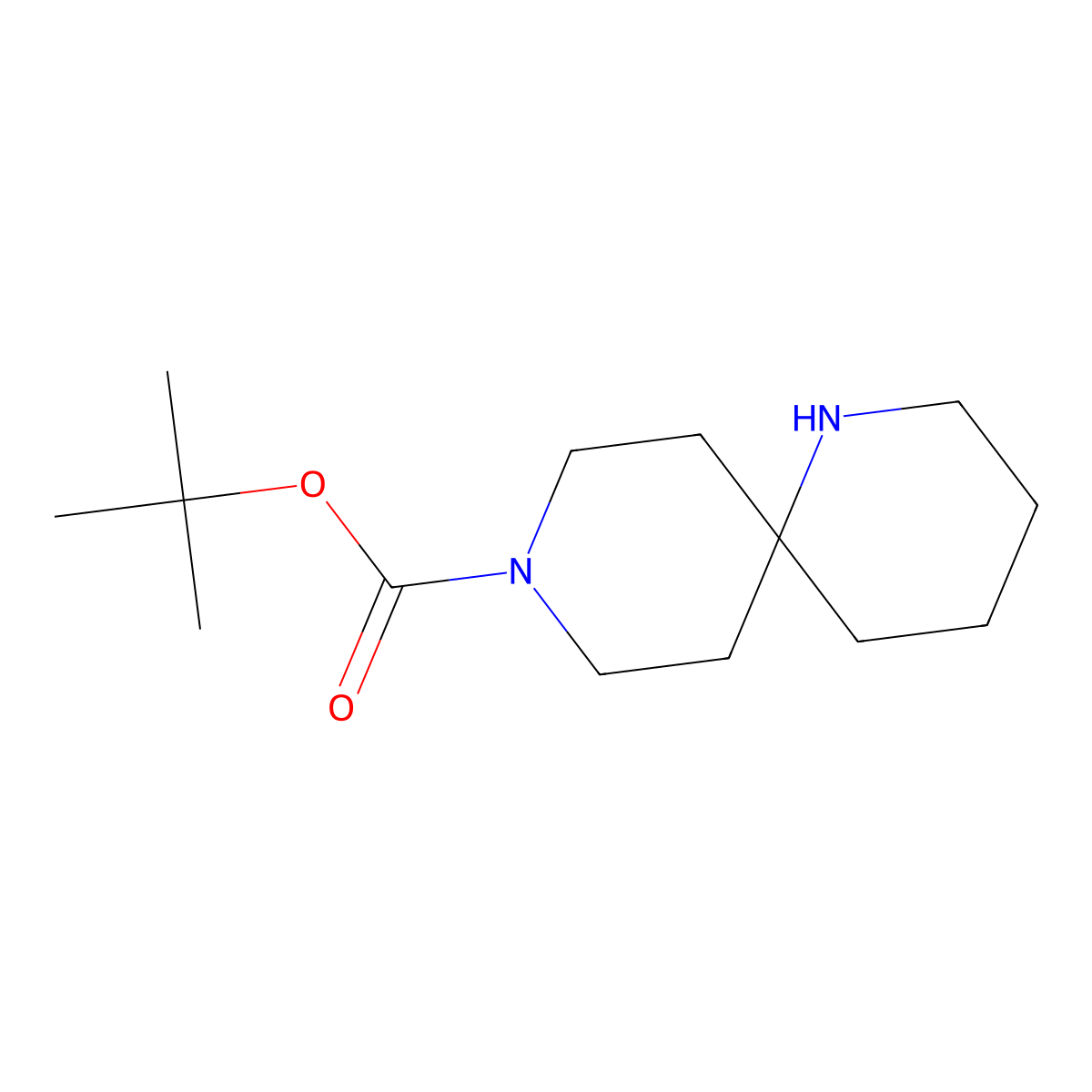 tert-Butyl 1,9-diazaspiro[5.5]undecane-9-carboxylate molecular structure, CAS 1031927-14-6