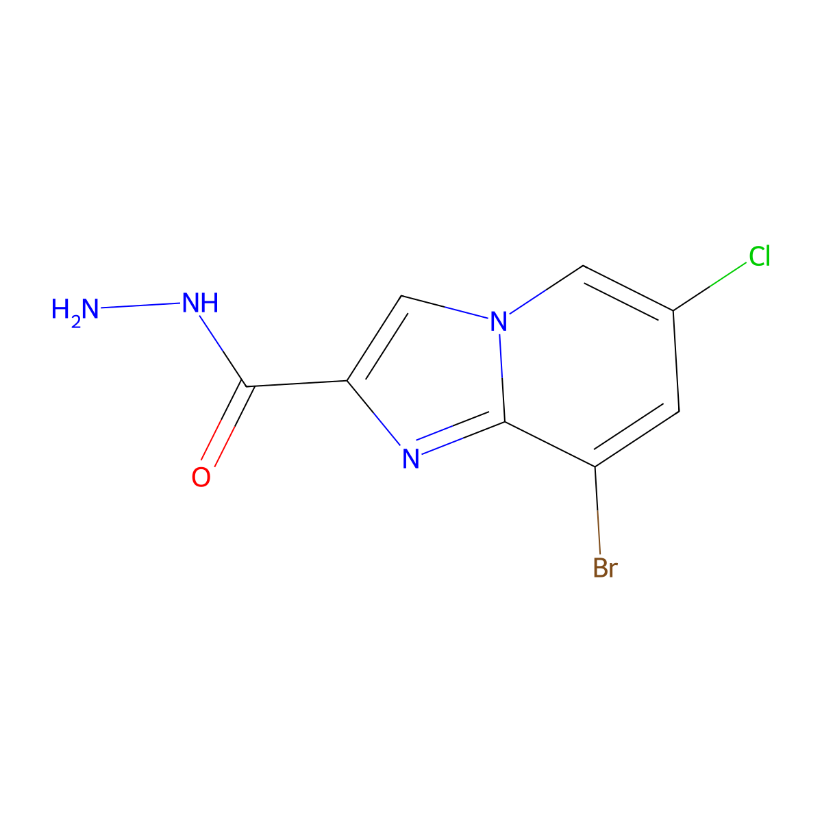 8-Bromo-6-chloroimidazo[1,2-a]pyridine-2-carbohydrazide molecular structure, CAS 1031927-18-0