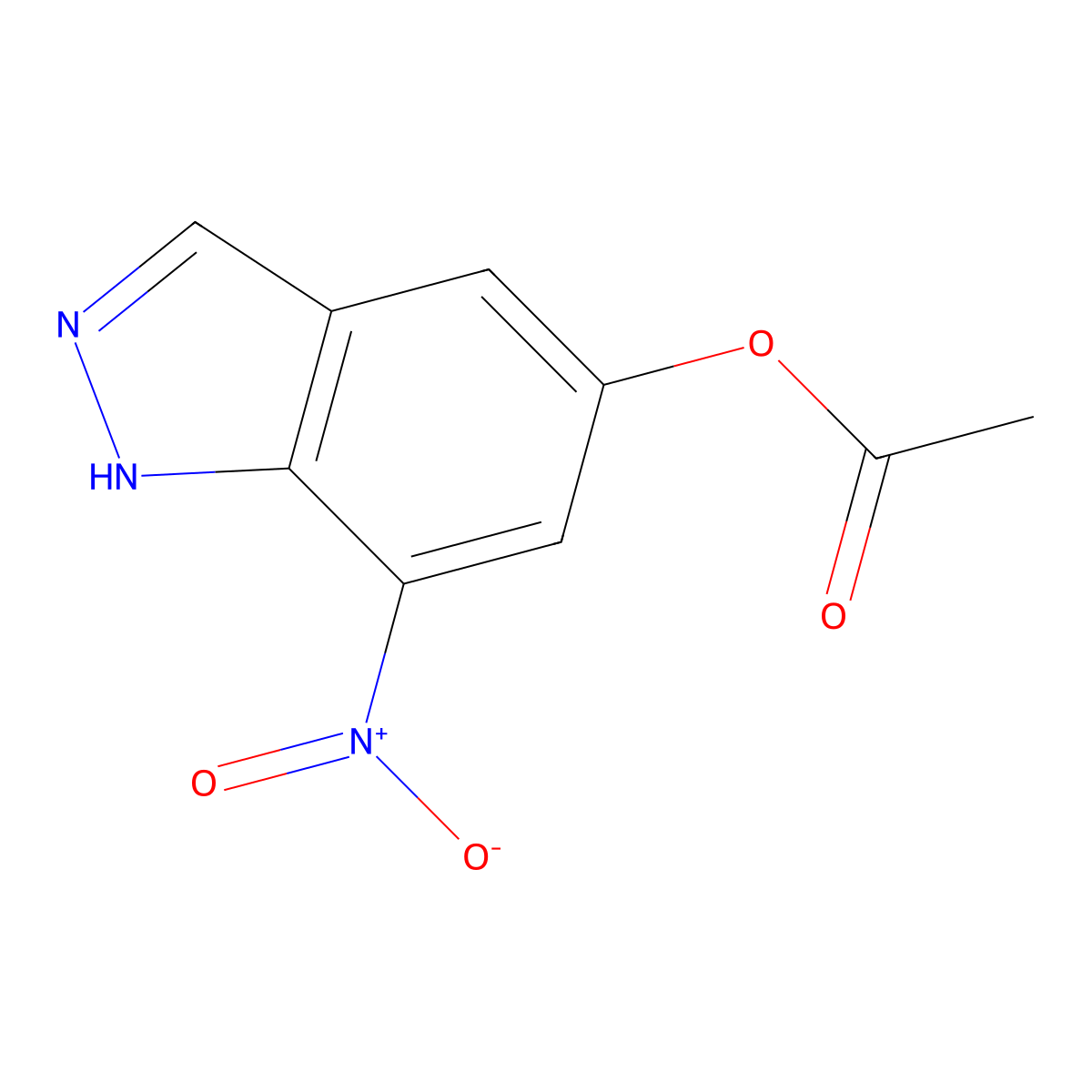 7-nitro-1H-indazol-5-yl acetate molecular structure, CAS 1031927-26-0