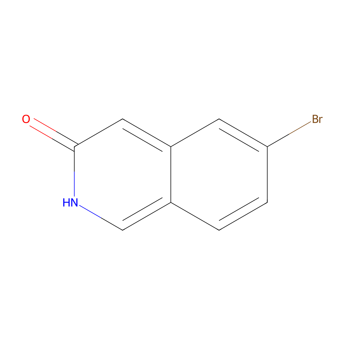 6-Bromo-3-hydroxyisoquinoline molecular structure, CAS 1031927-91-9