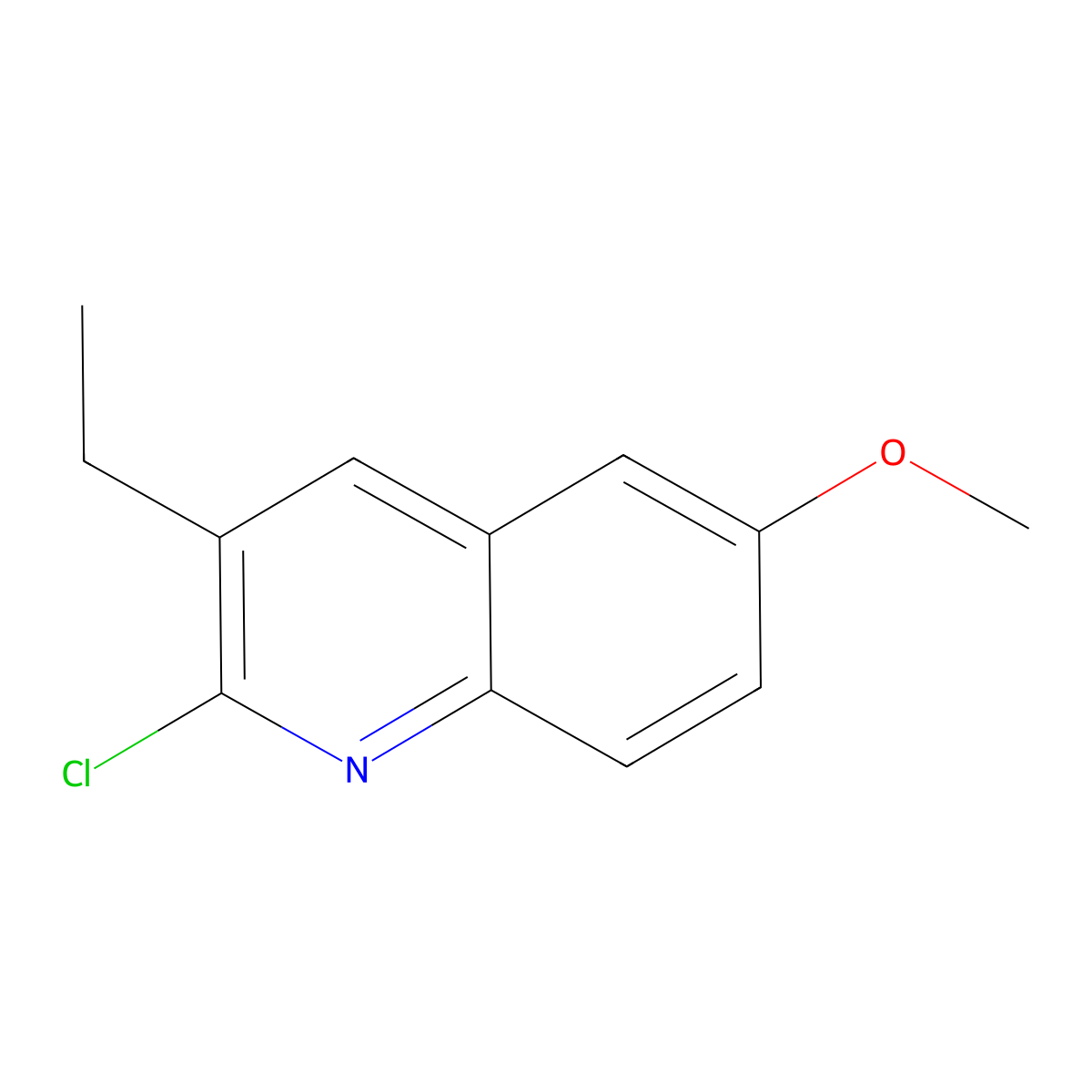 2-Chloro-3-ethyl-6-methoxyquinoline molecular structure, CAS 1031928-07-0