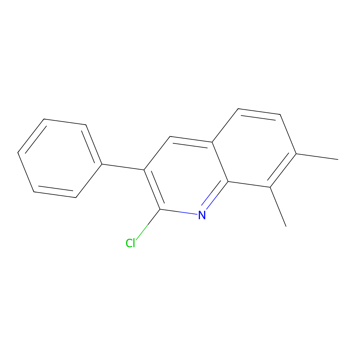 2-Chloro-7,8-dimethyl-3-phenylquinoline molecular structure, CAS 1031928-21-8