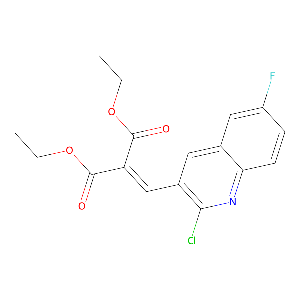 2-Chloro-6-fluoro-3-(2,2-diethoxycarbonyl)vinylquinoline molecular structure, CAS 1031928-73-0