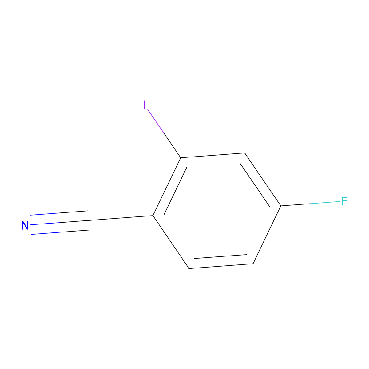4-Fluoro-2-iodobenzonitrile molecular structure, CAS 1031929-20-0