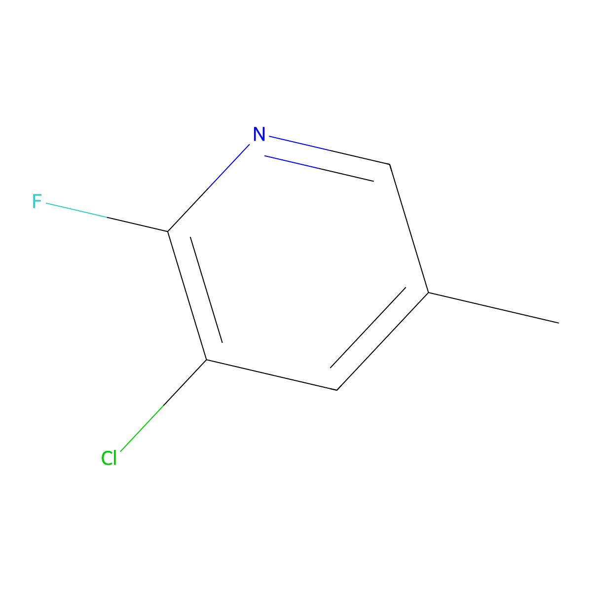 3-Chloro-2-fluoro-5-methylpyridine molecular structure, CAS 1031929-23-3