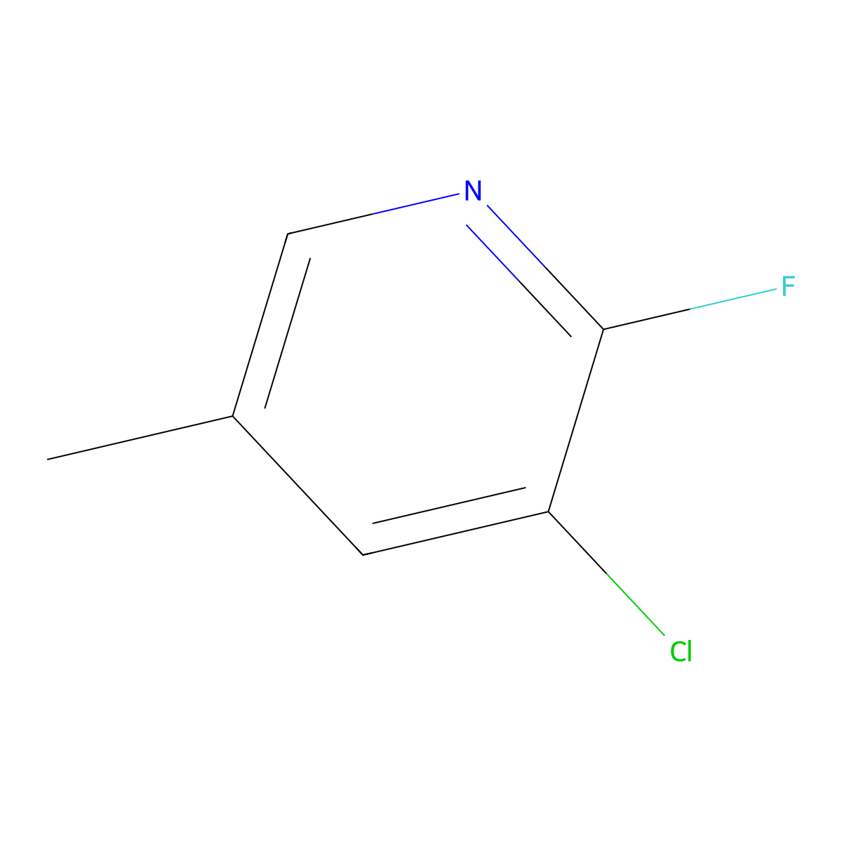 3-Chloro-2-fluoro-5-methylpyridine molecular structure, CAS 1031929-23-3