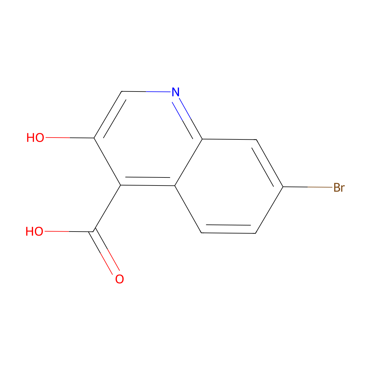 7-Bromo-3-hydroxyquinoline-4-carboxylic acid molecular structure, CAS 1031929-53-9