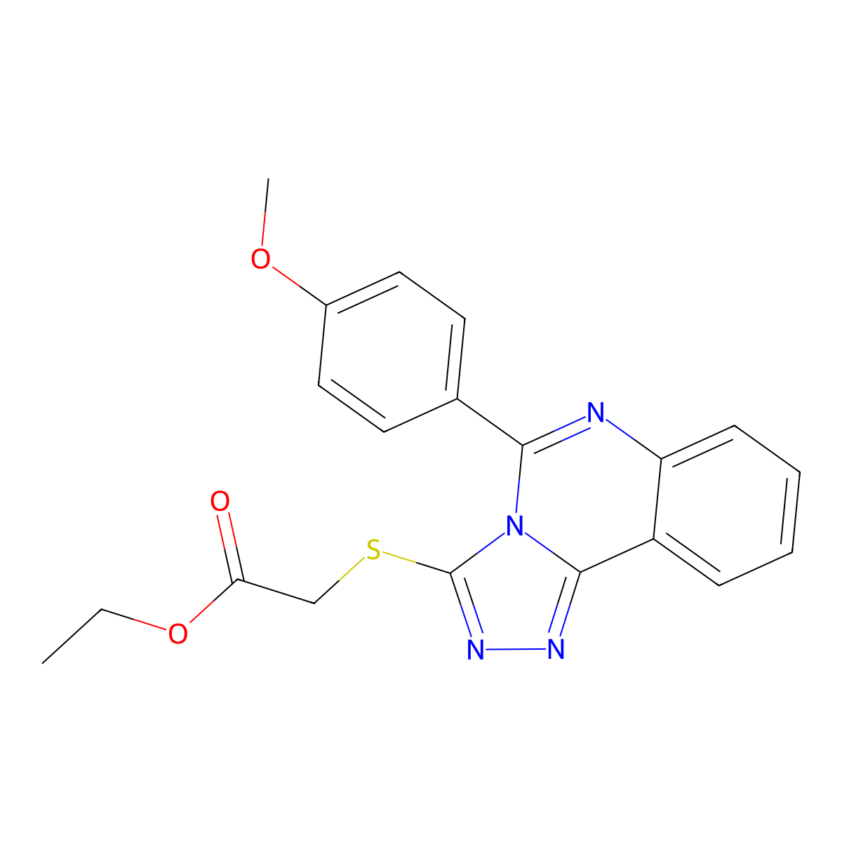 Ethyl 2-{[5-(4-methoxyphenyl)-[1,2,4]triazolo[4,3-C]quinazolin-3-YL]sulfanyl}acetate molecular structure, CAS 1031933-27-3