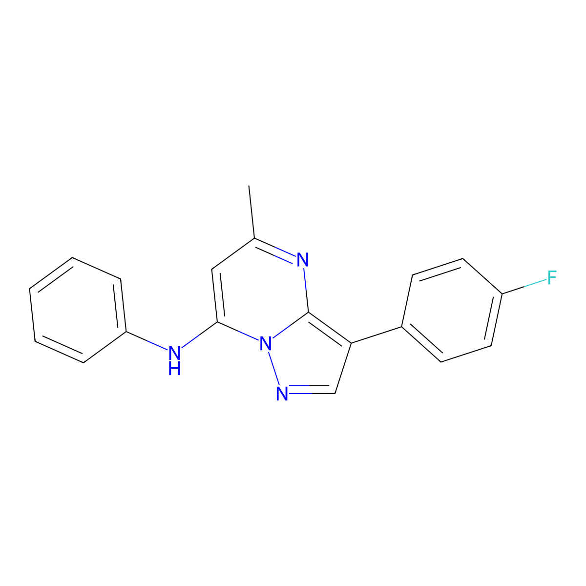 3-(4-fluorophenyl)-5-methyl-N-phenylpyrazolo[1,5-a]pyrimidin-7-amine molecular structure, CAS 1031937-25-3