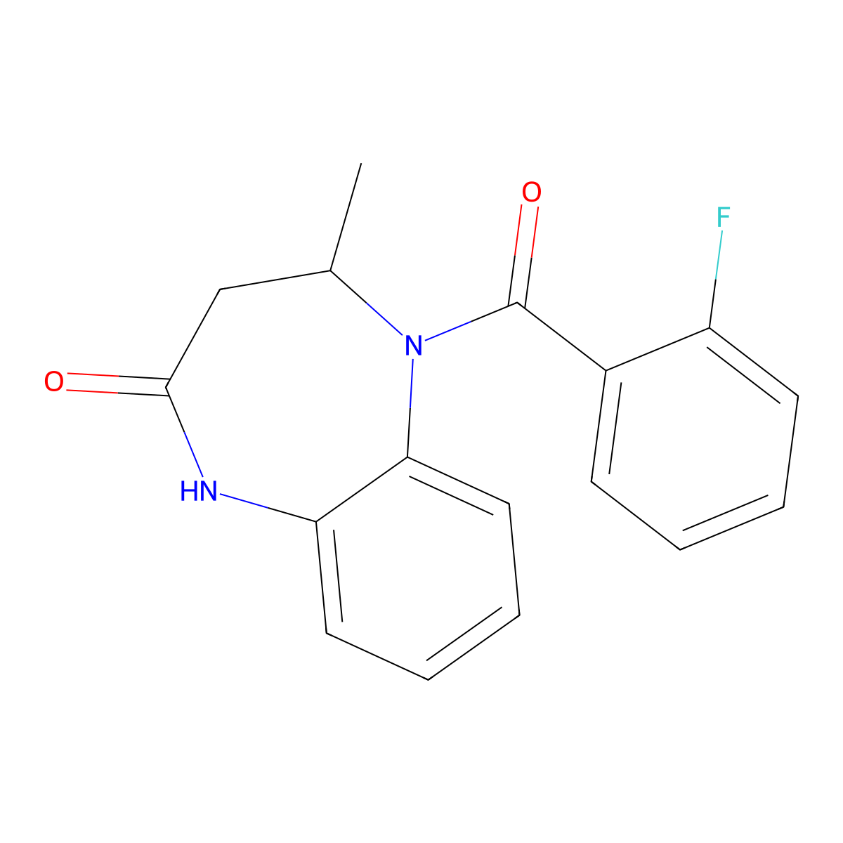 5-(2-fluorobenzoyl)-4-methyl-4,5-dihydro-1H-benzo[b][1,4]diazepin-2(3H)-one molecular structure, CAS 1031944-39-4