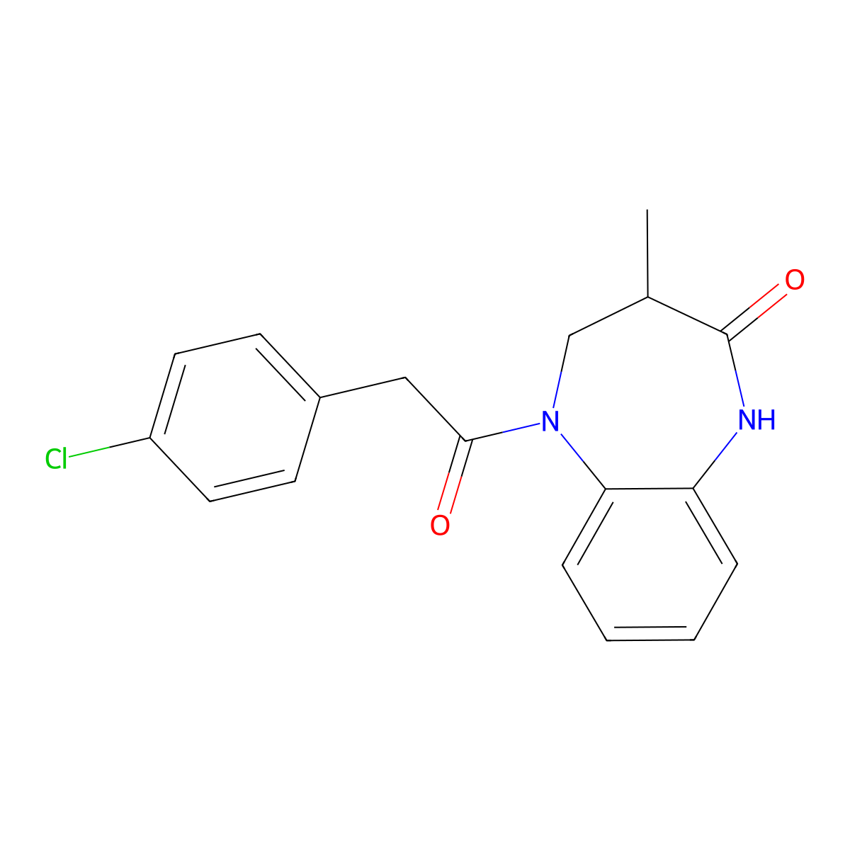 5-[(4-chlorophenyl)acetyl]-3-methyl-1,3,4,5-tetrahydro-2H-1,5-benzodiazepin-2-one molecular structure, CAS 1031944-43-0