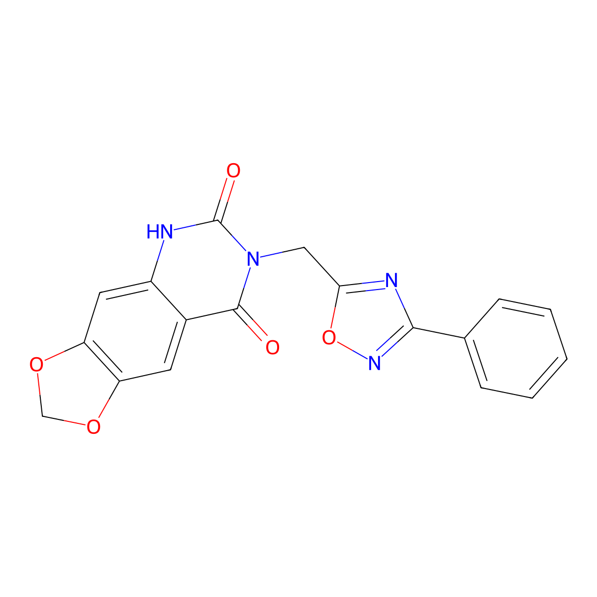 7-[(3-phenyl-1,2,4-oxadiazol-5-yl)methyl]-2H,5H,6H,7H,8H-[1,3]dioxolo[4,5-g]quinazoline-6,8-dione molecular structure, CAS 1031945-23-9