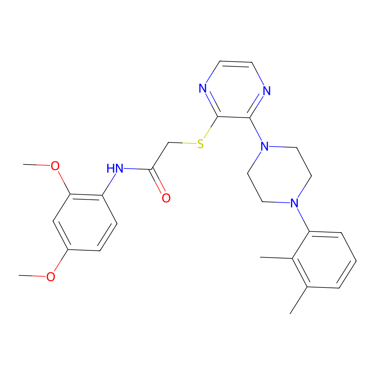 N-(2,4-dimethoxyphenyl)-2-({3-[4-(2,3-dimethylphenyl)piperazin-1-yl]pyrazin-2-yl}sulfanyl)acetamide molecular structure, CAS 1031954-52-5