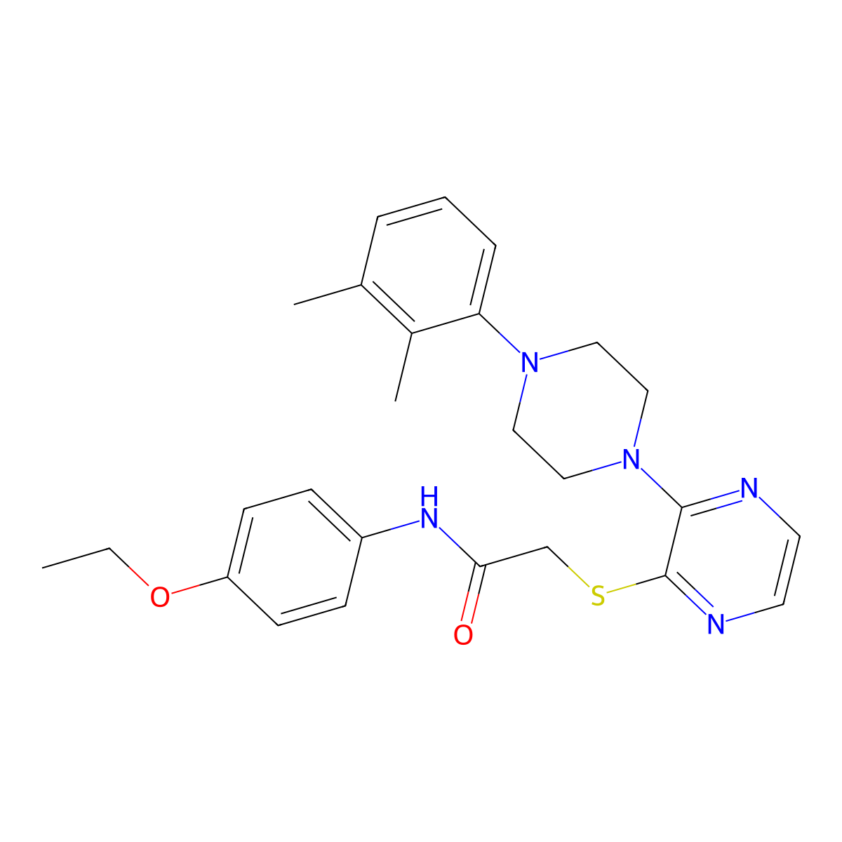 2-({3-[4-(2,3-dimethylphenyl)piperazin-1-yl]pyrazin-2-yl}sulfanyl)-N-(4-ethoxyphenyl)acetamide molecular structure, CAS 1031954-55-8