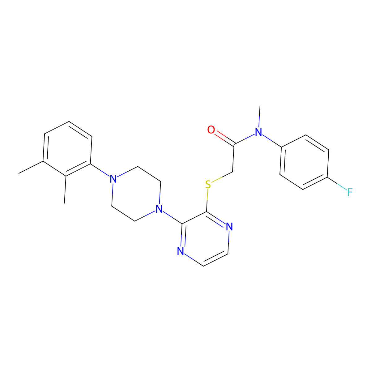 2-((3-(4-(2,3-dimethylphenyl)piperazin-1-yl)pyrazin-2-yl)thio)-N-(4-fluorophenyl)-N-methylacetamide molecular structure, CAS 1031954-68-3