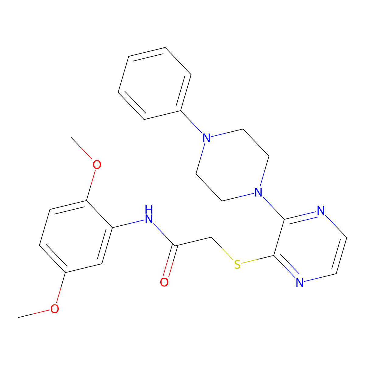 N-(2,5-dimethoxyphenyl)-2-{[3-(4-phenylpiperazin-1-yl)pyrazin-2-yl]sulfanyl}acetamide molecular structure, CAS 1031954-83-2