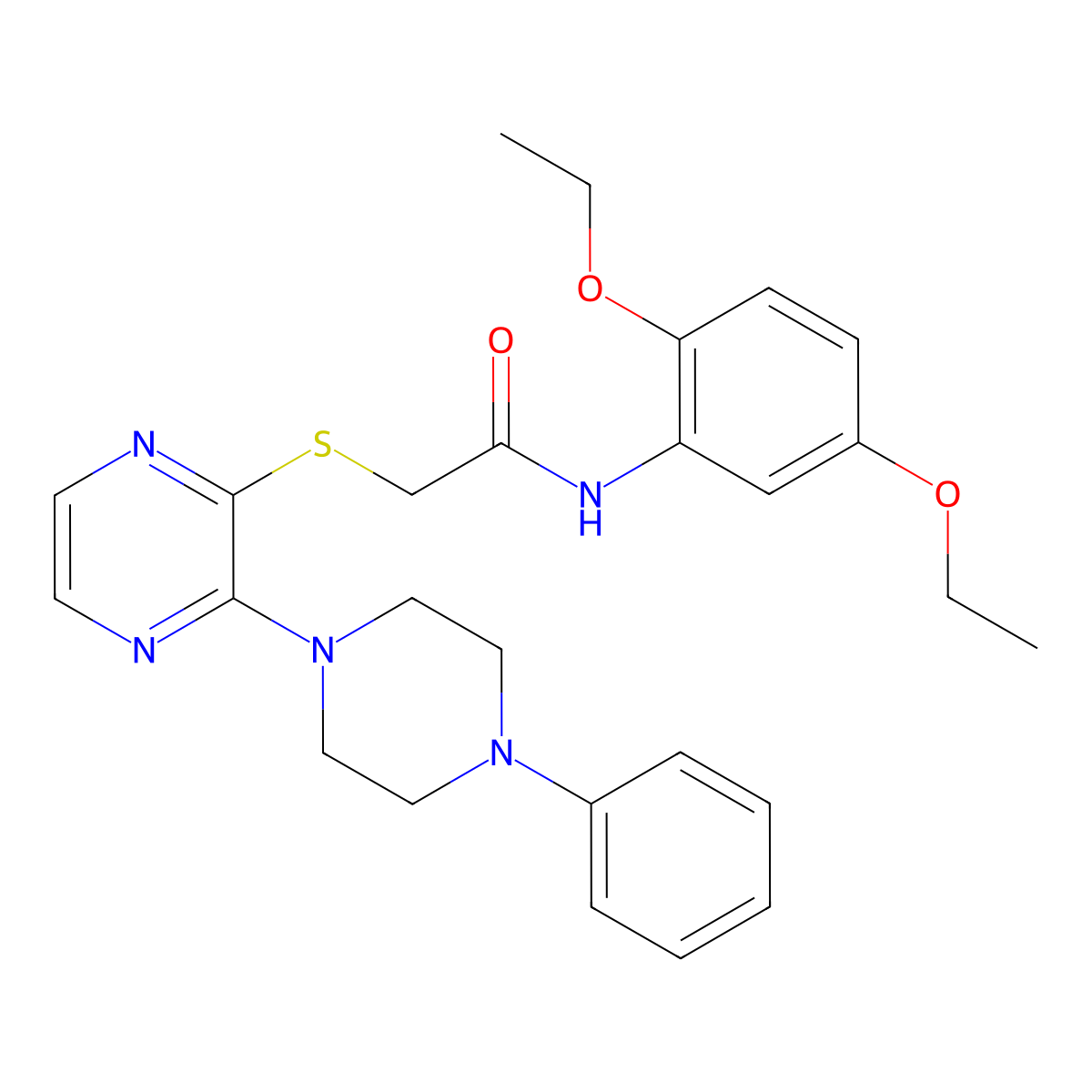 N-(2,5-diethoxyphenyl)-2-{[3-(4-phenylpiperazin-1-yl)pyrazin-2-yl]sulfanyl}acetamide molecular structure, CAS 1031954-86-5