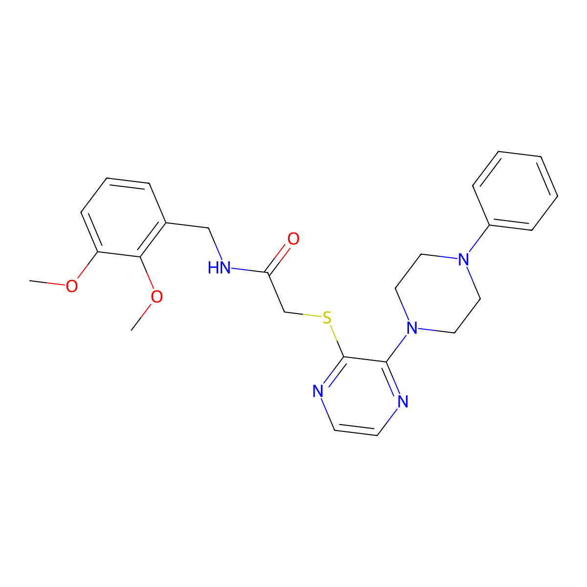 N-[(2,3-dimethoxyphenyl)methyl]-2-{[3-(4-phenylpiperazin-1-yl)pyrazin-2-yl]sulfanyl}acetamide molecular structure, CAS 1031955-04-0