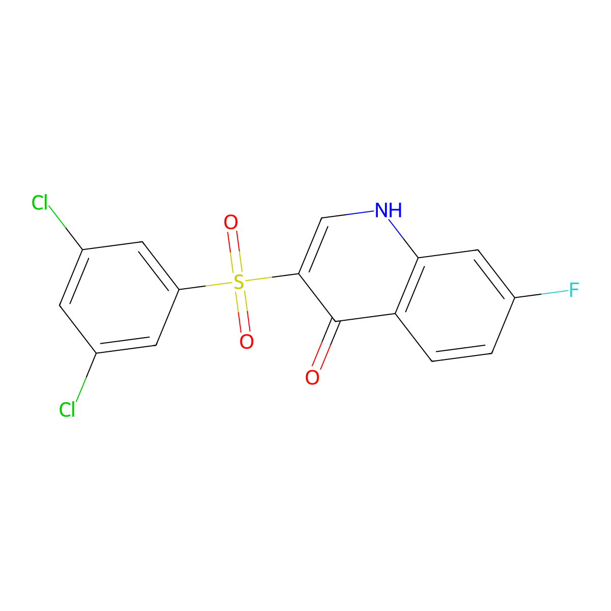 3-[(3,5-dichlorophenyl)sulfonyl]-7-fluoroquinolin-4(1H)-one molecular structure, CAS 1031955-94-8