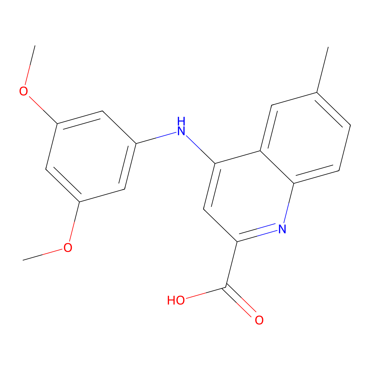 4-[(3,5-Dimethoxyphenyl)amino]-6-methylquinoline-2-carboxylic acid molecular structure, CAS 1031956-76-9