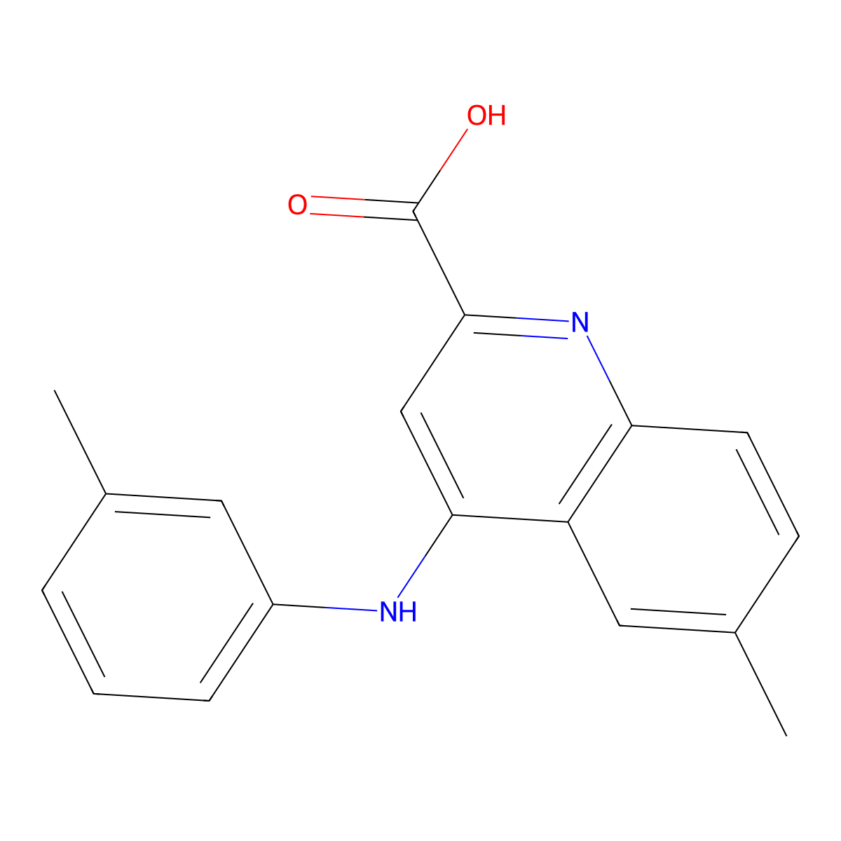 6-Methyl-4-[(3-methylphenyl)amino]quinoline-2-carboxylic acid molecular structure, CAS 1031956-82-7
