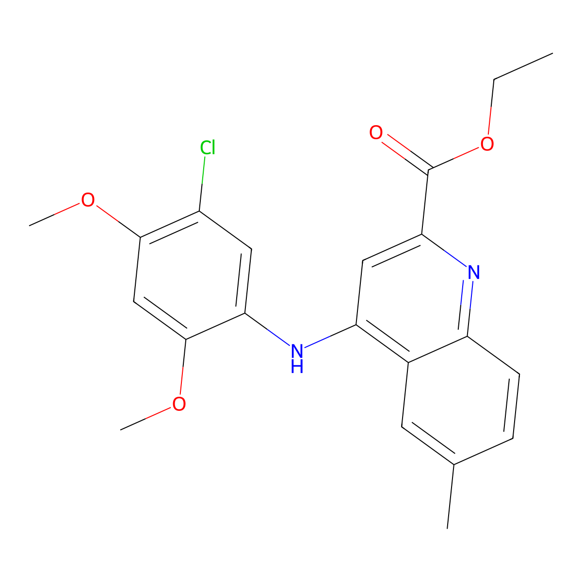Ethyl 4-[(5-chloro-2,4-dimethoxyphenyl)amino]-6-methylquinoline-2-carboxylate molecular structure, CAS 1031957-22-8