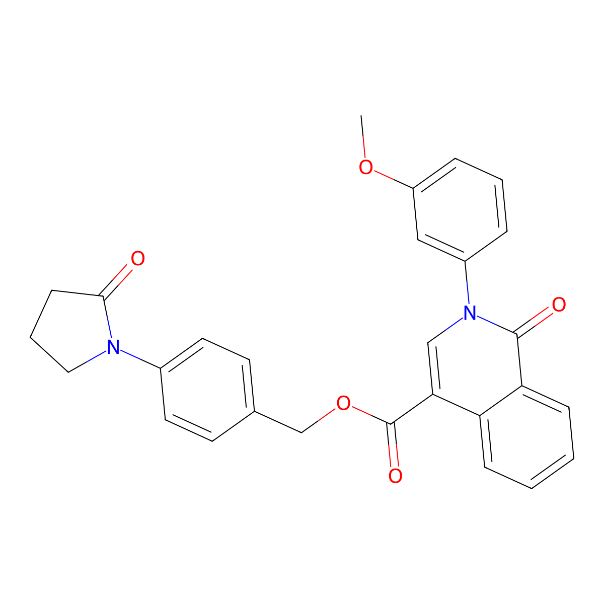 4-(2-Oxopyrrolidin-1-yl)benzyl 2-(3-methoxyphenyl)-1-oxo-1,2-dihydroisoquinoline-4-carboxylate molecular structure, CAS 1031960-98-1