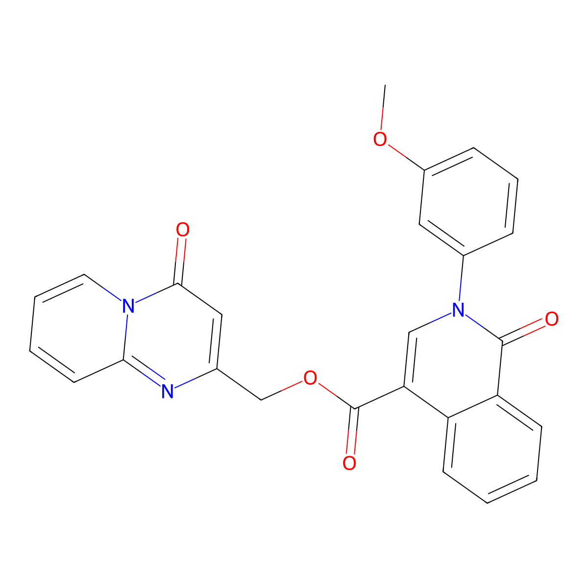 (4-oxo-4H-pyrido[1,2-a]pyrimidin-2-yl)methyl 2-(3-methoxyphenyl)-1-oxo-1,2-dihydroisoquinoline-4-carboxylate molecular structure, CAS 1031961-00-8