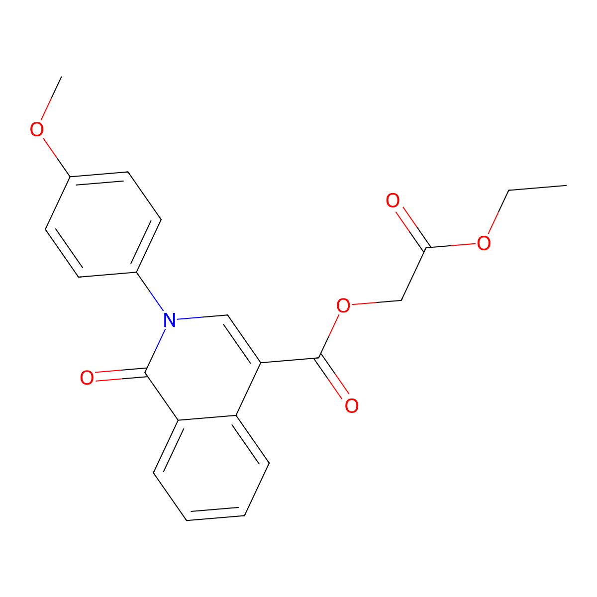 2-Ethoxy-2-oxoethyl 2-(4-methoxyphenyl)-1-oxo-1,2-dihydroisoquinoline-4-carboxylate molecular structure, CAS 1031961-02-0