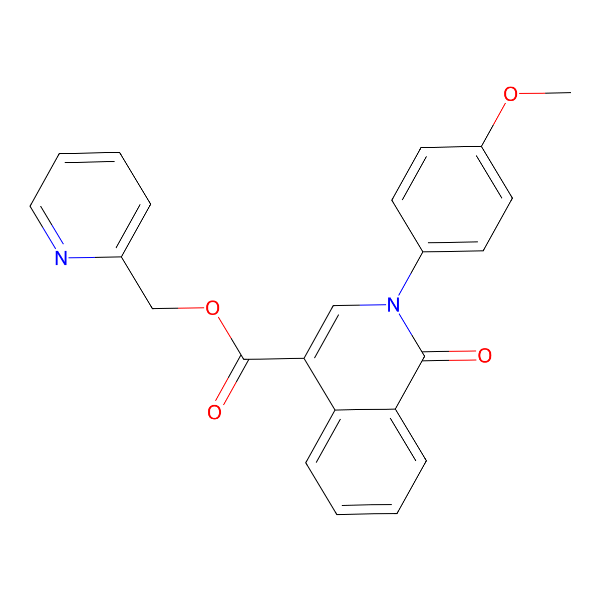 Pyridin-2-ylmethyl 2-(4-methoxyphenyl)-1-oxo-1,2-dihydroisoquinoline-4-carboxylate molecular structure, CAS 1031961-06-4
