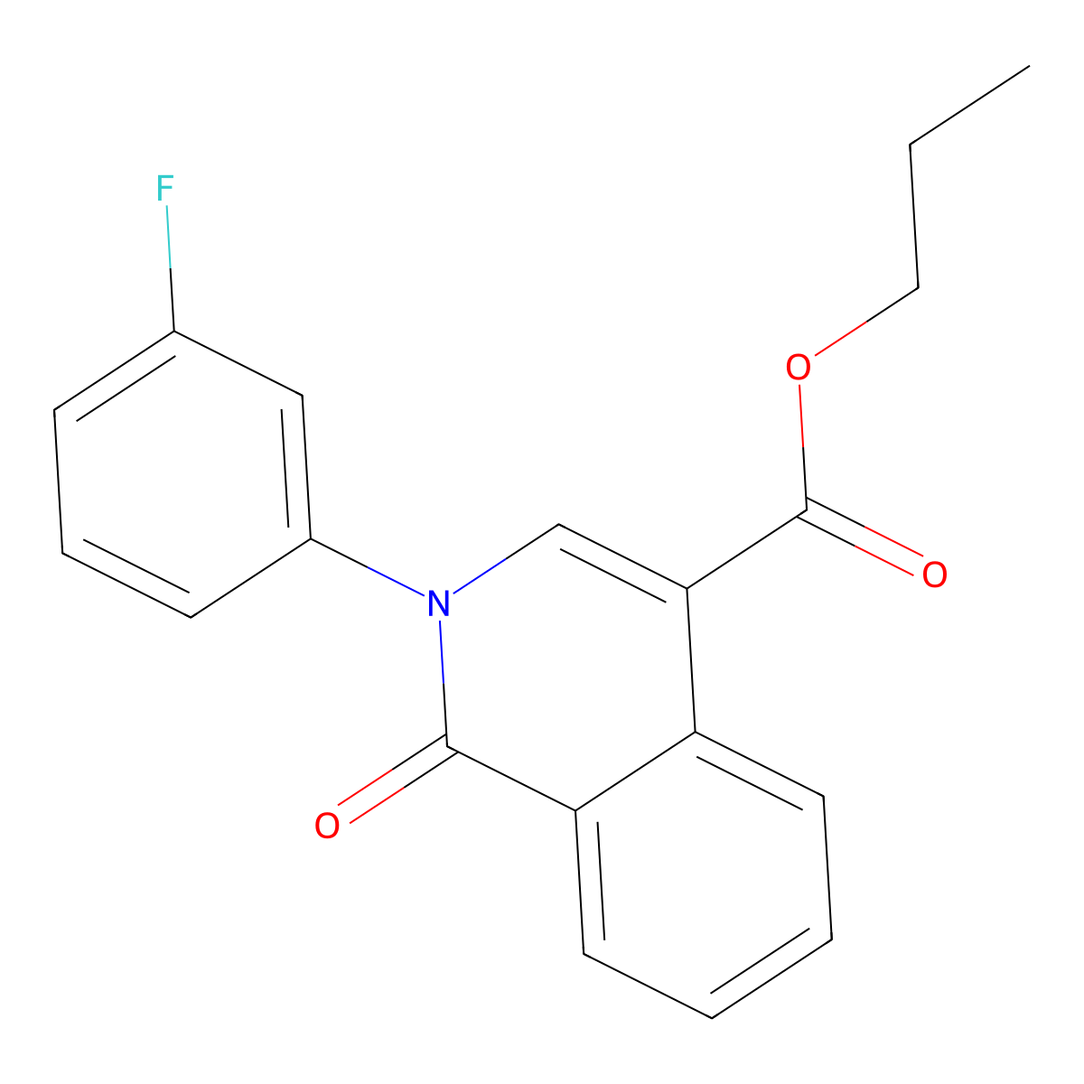 Propyl 2-(3-fluorophenyl)-1-oxo-1,2-dihydroisoquinoline-4-carboxylate molecular structure, CAS 1031961-14-4