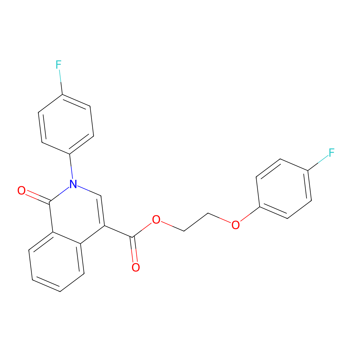 2-(4-Fluorophenoxy)ethyl 2-(4-fluorophenyl)-1-oxo-1,2-dihydroisoquinoline-4-carboxylate molecular structure, CAS 1031961-25-7