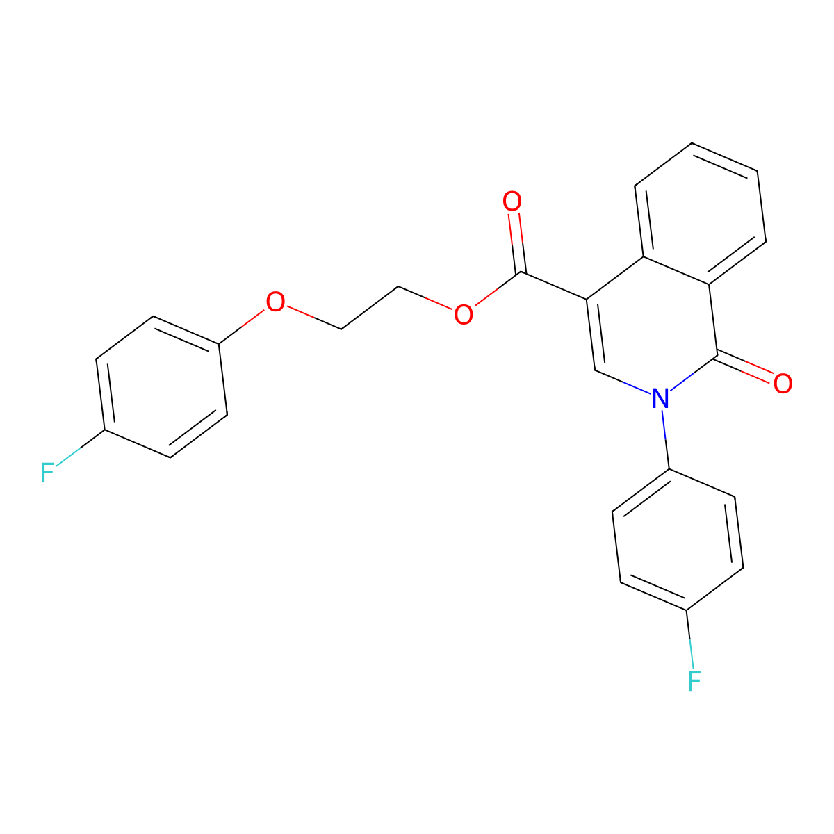 2-(4-Fluorophenoxy)ethyl 2-(4-fluorophenyl)-1-oxo-1,2-dihydroisoquinoline-4-carboxylate molecular structure, CAS 1031961-25-7