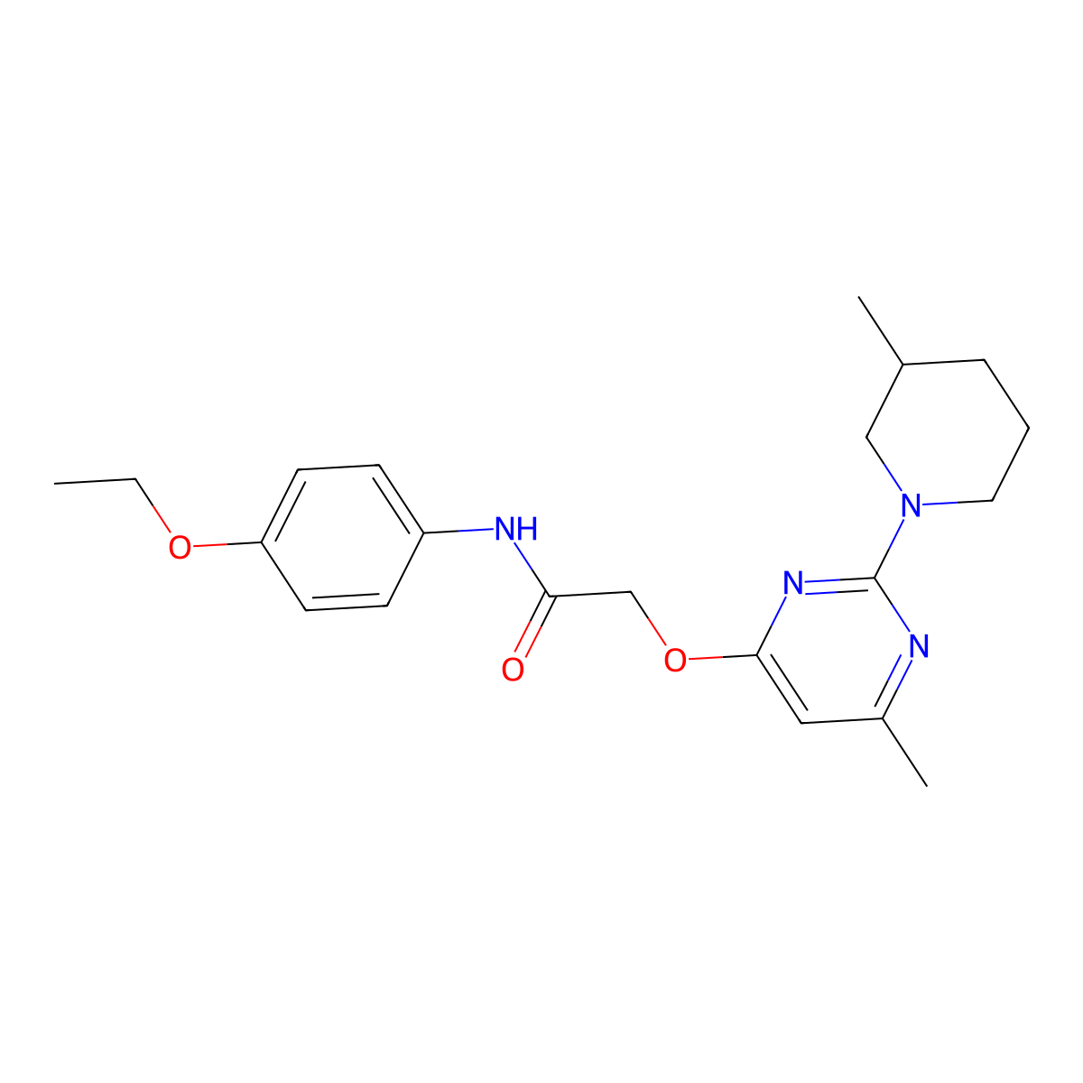 N-(4-ethoxyphenyl)-2-{[6-methyl-2-(3-methylpiperidin-1-yl)pyrimidin-4-yl]oxy}acetamide molecular structure, CAS 1031962-26-1