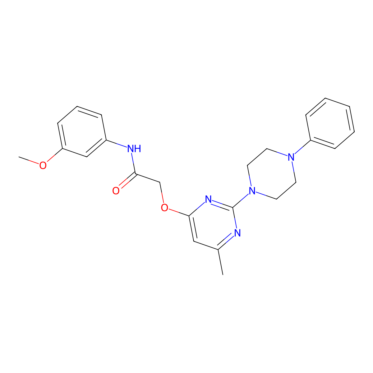 N-(3-methoxyphenyl)-2-{[6-methyl-2-(4-phenylpiperazin-1-yl)pyrimidin-4-yl]oxy}acetamide molecular structure, CAS 1031962-46-5