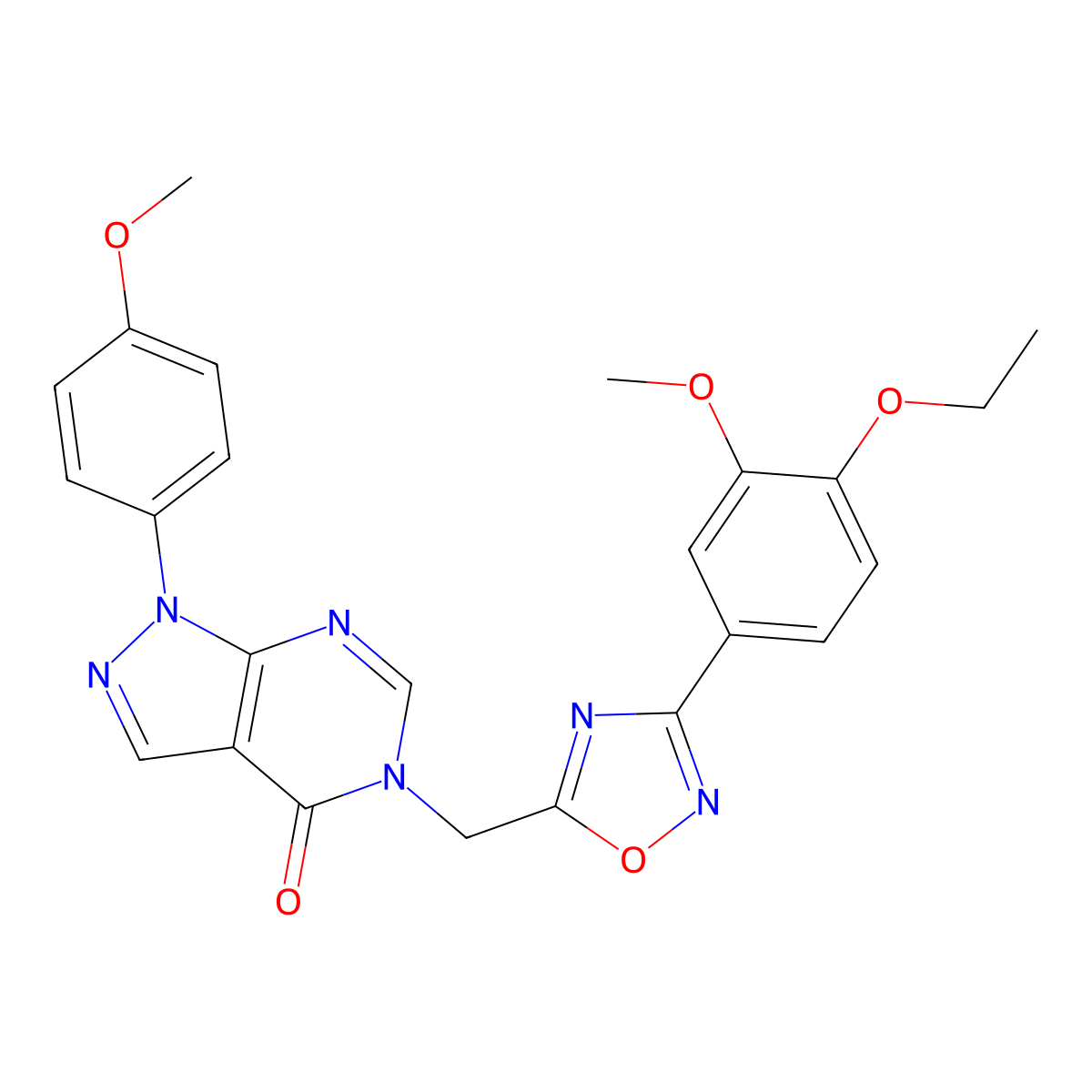5-{[3-(4-ethoxy-3-methoxyphenyl)-1,2,4-oxadiazol-5-yl]methyl}-1-(4-methoxyphenyl)-1H,4H,5H-pyrazolo[3,4-d]pyrimidin-4-one molecular structure, CAS 1031966-22-9