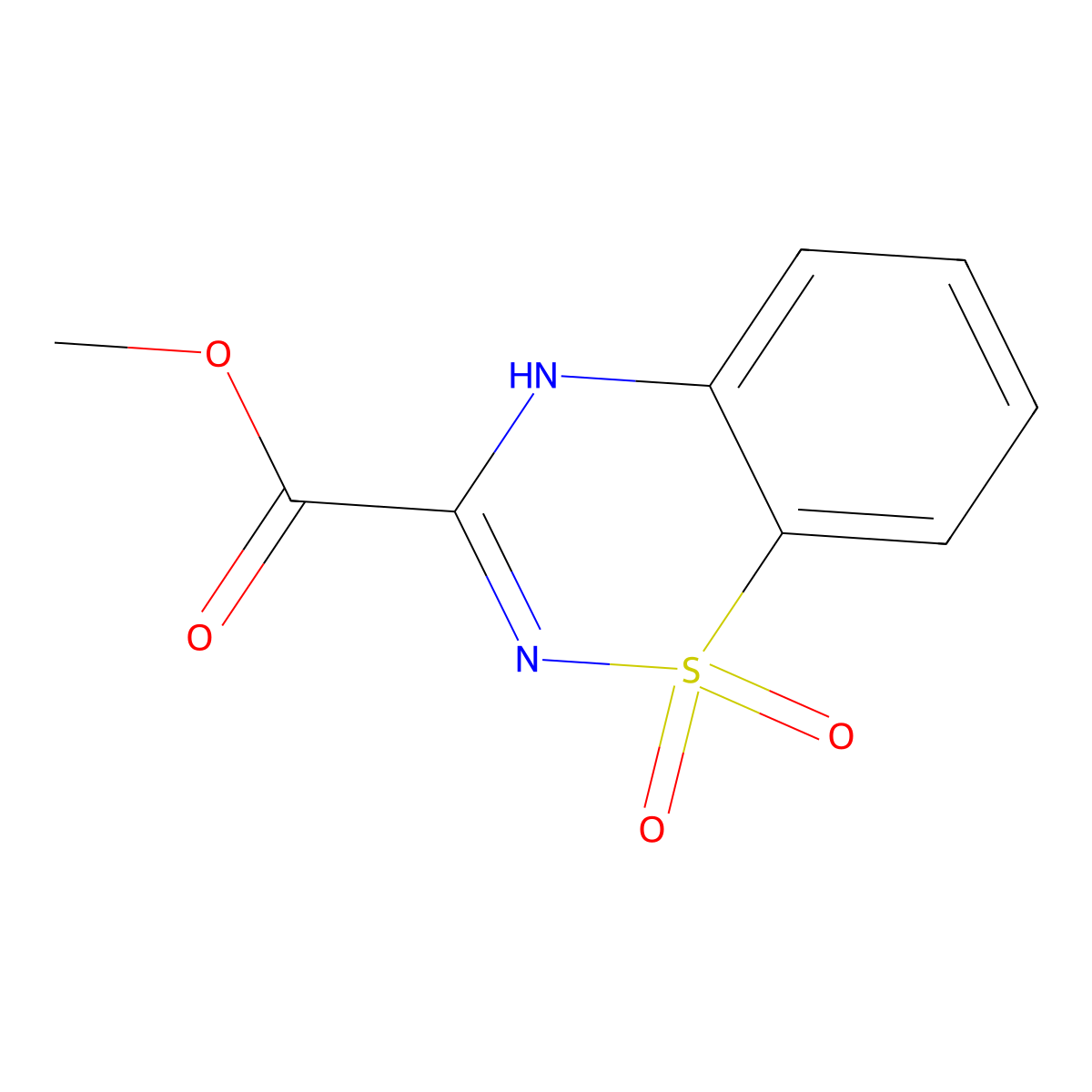 Methyl 2H-benzo[e][1,2,4]thiadiazine-3-carboxylate 1,1-dioxide molecular structure, CAS 1031967-52-8
