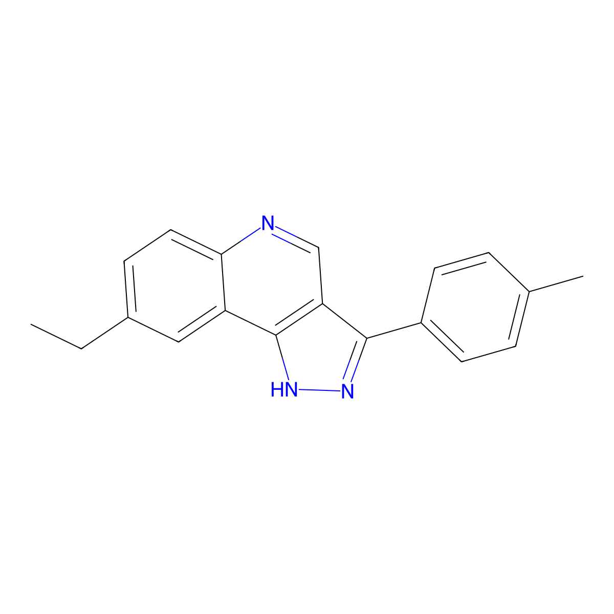 8-ethyl-3-(4-methylphenyl)-1H-pyrazolo[4,3-c]quinoline molecular structure, CAS 1031967-64-2