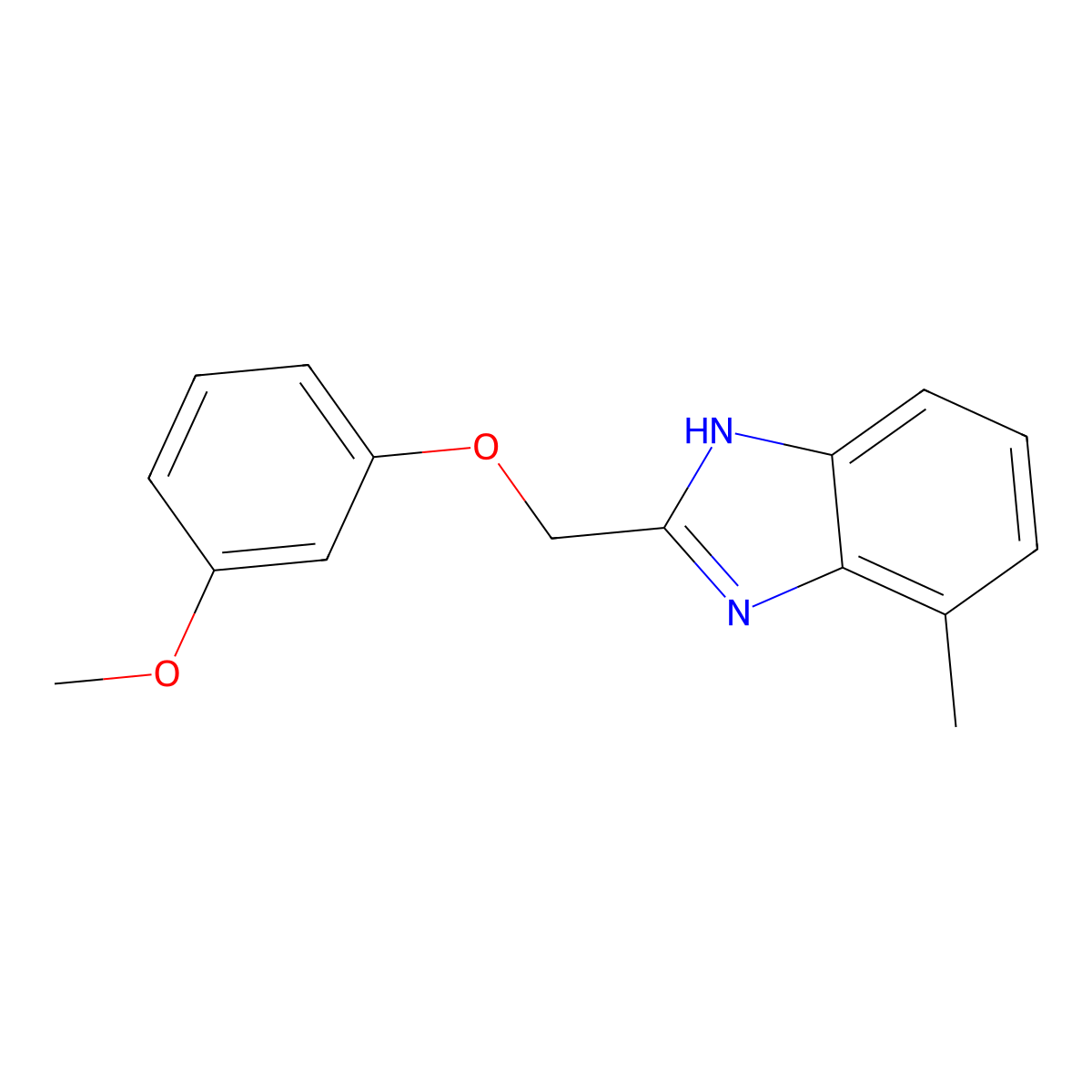2-[(3-methoxyphenoxy)methyl]-4-methyl-1H-1,3-benzodiazole molecular structure, CAS 1031971-42-2