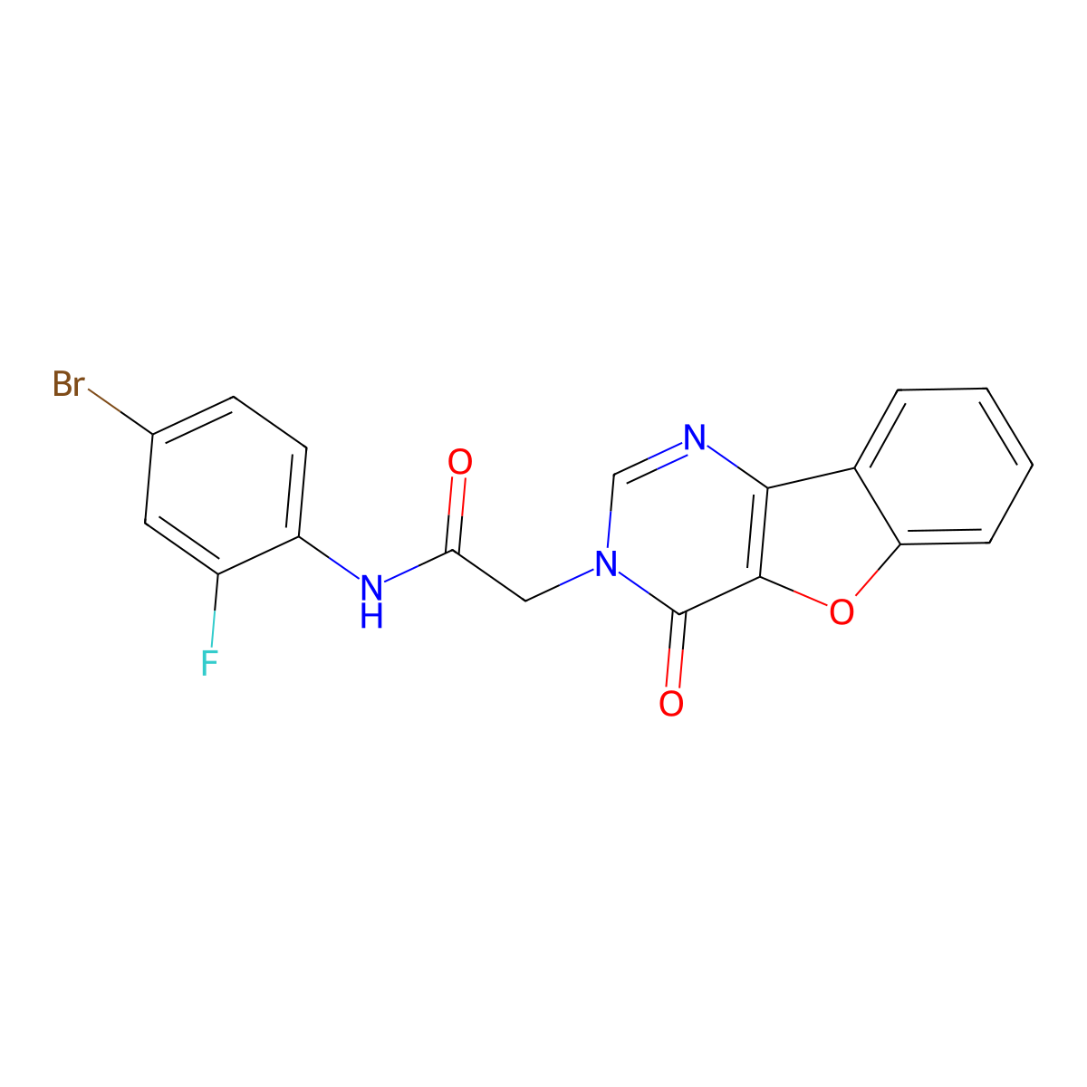 N-(4-bromo-2-fluorophenyl)-2-{6-oxo-8-oxa-3,5-diazatricyclo[7.4.0.0^{2,7}]trideca-1(9),2(7),3,10,12-pentaen-5-yl}acetamide molecular structure, CAS 1031972-40-3