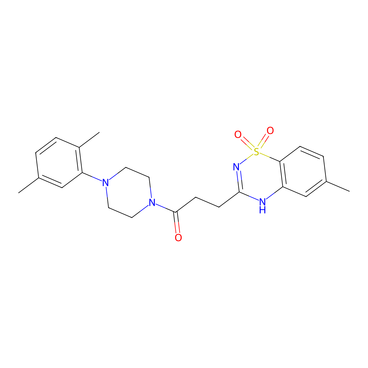 3-{3-[4-(2,5-dimethylphenyl)piperazin-1-yl]-3-oxopropyl}-6-methyl-2H-1lambda6,2,4-benzothiadiazine-1,1-dione molecular structure, CAS 1031973-10-0