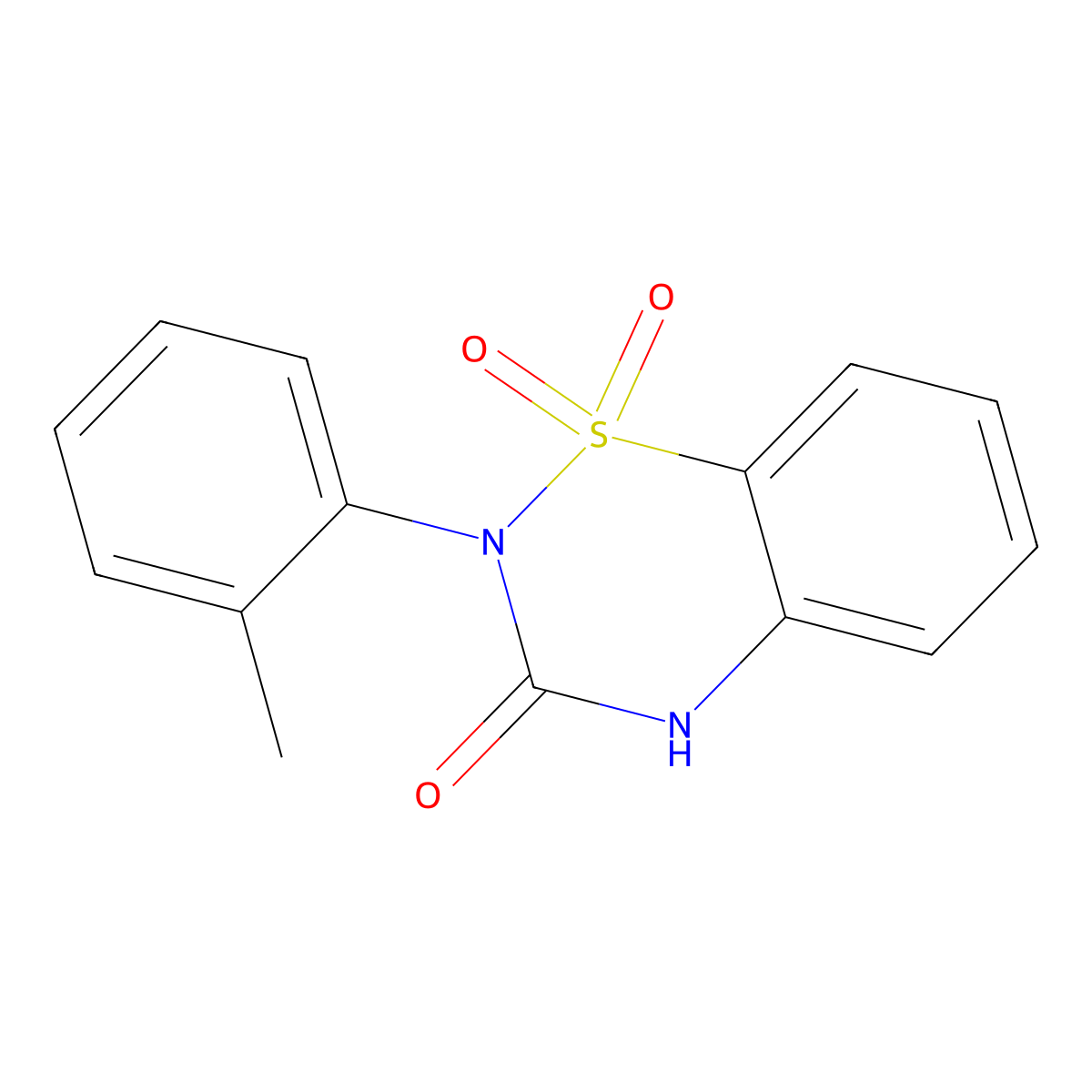 2-(2-methylphenyl)-2H-1,2,4-benzothiadiazin-3(4H)-one 1,1-dioxide molecular structure, CAS 1031973-44-0