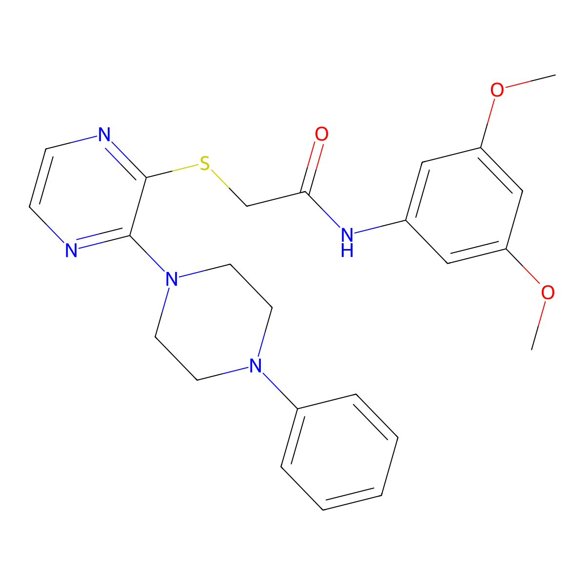 N-(3,5-dimethoxyphenyl)-2-{[3-(4-phenylpiperazin-1-yl)pyrazin-2-yl]sulfanyl}acetamide molecular structure, CAS 1031975-67-3