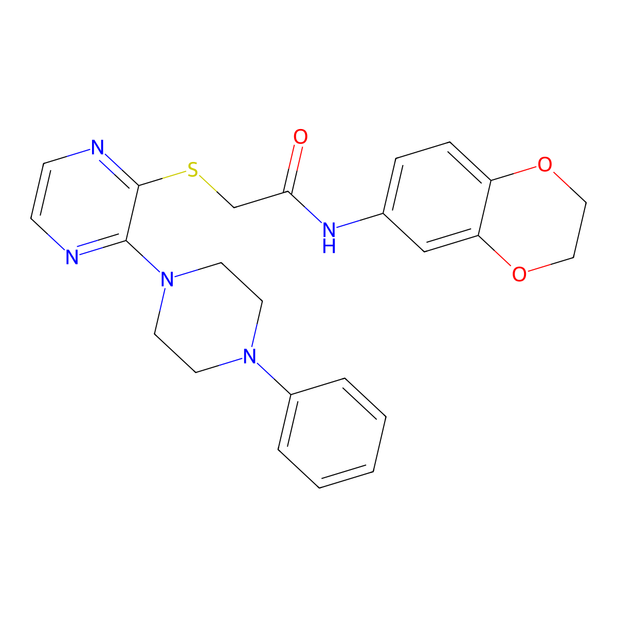 N-(2,3-dihydro-1,4-benzodioxin-6-yl)-2-{[3-(4-phenylpiperazin-1-yl)pyrazin-2-yl]sulfanyl}acetamide molecular structure, CAS 1031975-70-8