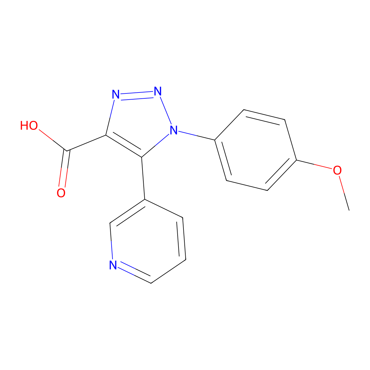 1-(4-methoxyphenyl)-5-(pyridin-3-yl)-1H-1,2,3-triazole-4-carboxylic acid molecular structure, CAS 1031977-09-9